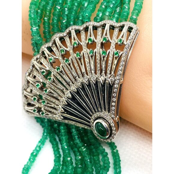 Ivanka Trump 18K 750 Emerald Diamond Lao Tong Collection Tassel Bracelet - Picture 7 of 16